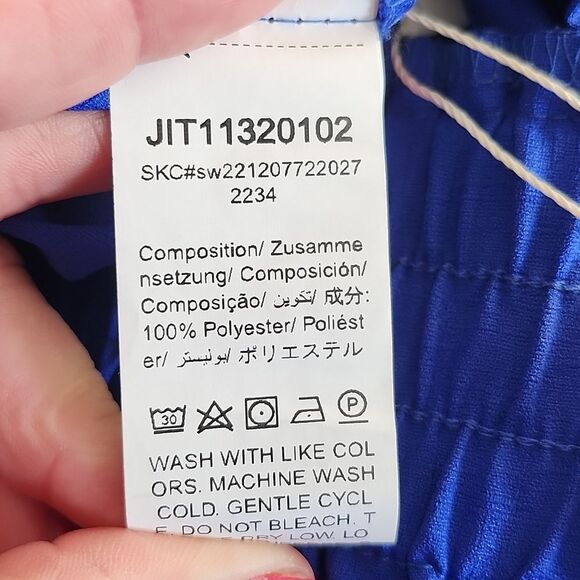 SHEIN V'Cay NWT High Waisted Royal Blue Wide Leg Palazzo Pants, XL - Picture 8 of 9